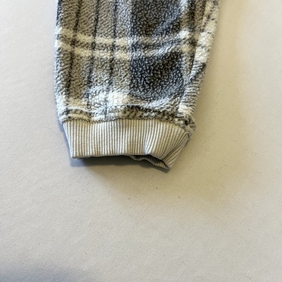 Aerie Women's Plaid Snowed-In Fleece Jogger Pajama Pants Size Gray White S - Picture 3 of 9